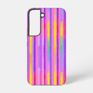 Pastel Roze Paarse Streeppatroon Samsung Galaxy Hoesje