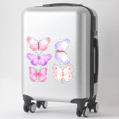 Pastel Roze Paarse Vlinders Sticker (Koffer)