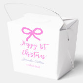 Pastel roze paarse vrolijke 1e Kerstboog naam da Bedankdoosjes (Achterkant)