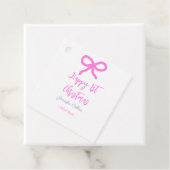 Pastel roze paarse vrolijke 1e Kerstboog naam da Bedankjes Labels (In situ)