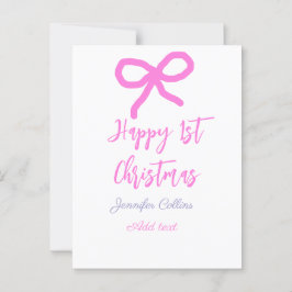 Pastel roze paarse vrolijke 1e Kerstboog naam da Briefkaart