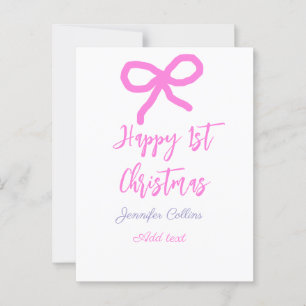 Pastel roze paarse vrolijke 1e Kerstboog naam da Briefkaart