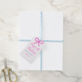 Pastel roze paarse vrolijke 1e Kerstboog naam da Cadeaulabel (Met Touw)