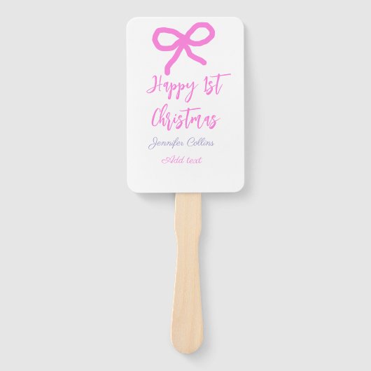 Pastel roze paarse vrolijke 1e Kerstboog naam da Handwaaier (Voorkant)