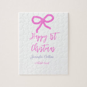 Pastel roze paarse vrolijke 1e Kerstboog naam da Legpuzzel