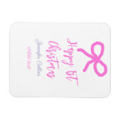 Pastel roze paarse vrolijke 1e Kerstboog naam da Magneet (Horizontaal)