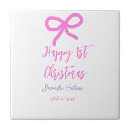 Pastel roze paarse vrolijke 1e Kerstboog naam da Tegeltje