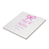 Pastel roze paarse vrolijke 1e Kerstboog naam da Tegeltje (Zijkant)