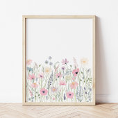 Pastel Roze Paarse Wildflowers Kwekerij Muurkunst Sets
