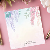 Pastel Roze Paarse Wisteria Bloemen Gepersonalisee Notitieblok