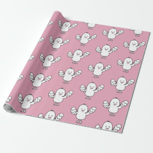 Pastel roze paasgriep en eierspatroon cadeaupapier