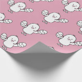 Pastel roze paasgriep en eierspatroon cadeaupapier (Hoek)