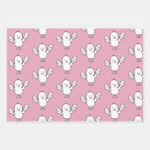 Pastel roze paasgriep en eierspatroon inpakpapier vel (Voorkant 3)