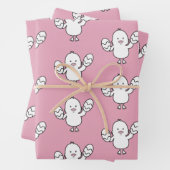 Pastel roze paasgriep en eierspatroon inpakpapier vel (In situ)