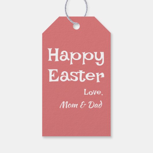 Pastel Roze Paaspatroon Cadeaulabel (Achterkant)