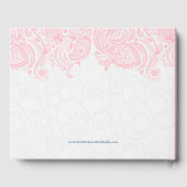 Pastel roze paisley lace en moderne typografie gastenboek (Achterkant)