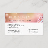 Pastel roze parel glanzend vrouwelijk visitekaartje (Achterkant)