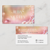 Pastel roze parel glanzend vrouwelijk visitekaartje (Voorkant / Achterkant)