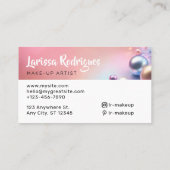 Pastel roze parel glanzende make-up artiest visitekaartje (Achterkant)