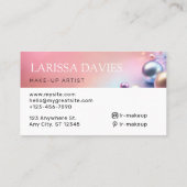 Pastel roze parel glanzende make-up artiest visitekaartje (Achterkant)