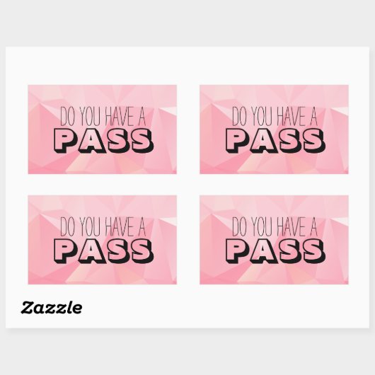 Pastel Roze Patroon HEB JE EEN PASS Rechthoekige Sticker (Vel)