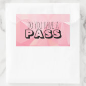 Pastel Roze Patroon HEB JE EEN PASS Rechthoekige Sticker (Tas)