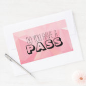 Pastel Roze Patroon HEB JE EEN PASS Rechthoekige Sticker (Envelop)