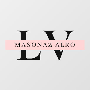 Pastel Roze Persoonlijk Deur bord Raamsticker