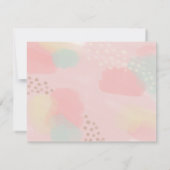 Pastel roze perzik Abstracte kunst dank u Bedankkaart (Achterkant)