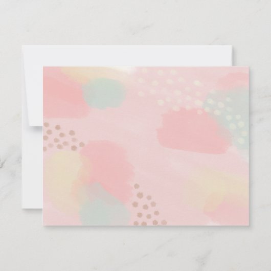 Pastel roze perzik Abstracte kunst dank u Bedankkaart (Achterkant)