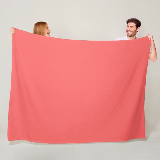 Pastel Roze Perzik Effen Kleur Fleece Deken (In situ)