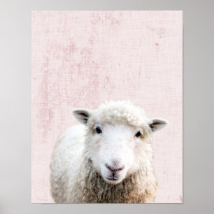 Pastel Roze Piep Konijntje Minimalistische Babykam Poster