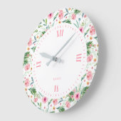 Pastel roze pinda's patroon grote klok (Hoek)