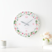 Pastel roze pinda's patroon grote klok (Huis)