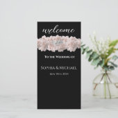 Pastel roze pioen-bruiloft ringen-bruiloft program (Staand voorkant)