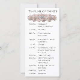 Pastel Roze Pioen-Rozen-Huwelijksprogramma-