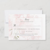Pastel Roze Pioen Waterverf Aquarel RSVP Kaartje (Voorkant)