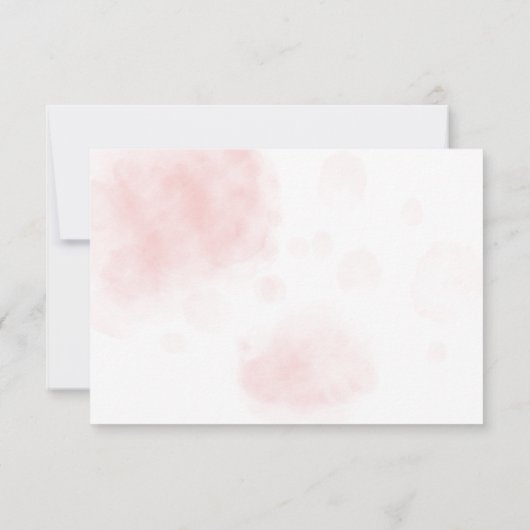 Pastel Roze Pioen Waterverf Aquarel RSVP Kaartje (Achterkant)