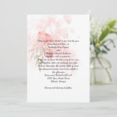 Pastel Roze Pioen Waterverf Wash Bruiloft Kaart (Staand voorkant)