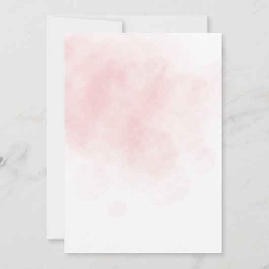 Pastel Roze Pioen Waterverf Wash Bruiloft Kaart (Achterkant)