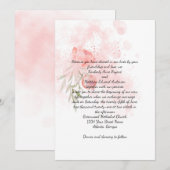 Pastel Roze Pioen Waterverf Wash Bruiloft Kaart (Voorkant / Achterkant)