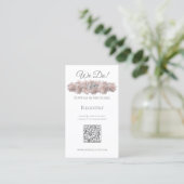 Pastel roze pioen- We Do-Wedding Rings-Registry- Visitekaartje (Staand voorkant)