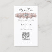 Pastel roze pioen- We Do-Wedding Rings-Registry- Visitekaartje (Voorkant)