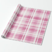 Pastel Roze Plaid Cadeaupapier (Uitgerold)