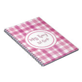 Pastel Roze Plaid Custom Notitieboek (Rechterzijde)