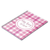 Pastel Roze Plaid Custom Notitieboek (Linkerzijde)