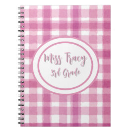 Pastel Roze Plaid Custom Notitieboek