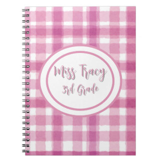 Pastel Roze Plaid Custom Notitieboek