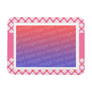Pastel Roze Plaid Foto Lijst Magneten