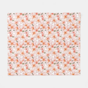 Pastel Roze Plumeria Frangipani Bloemen Patroon Fleece Deken